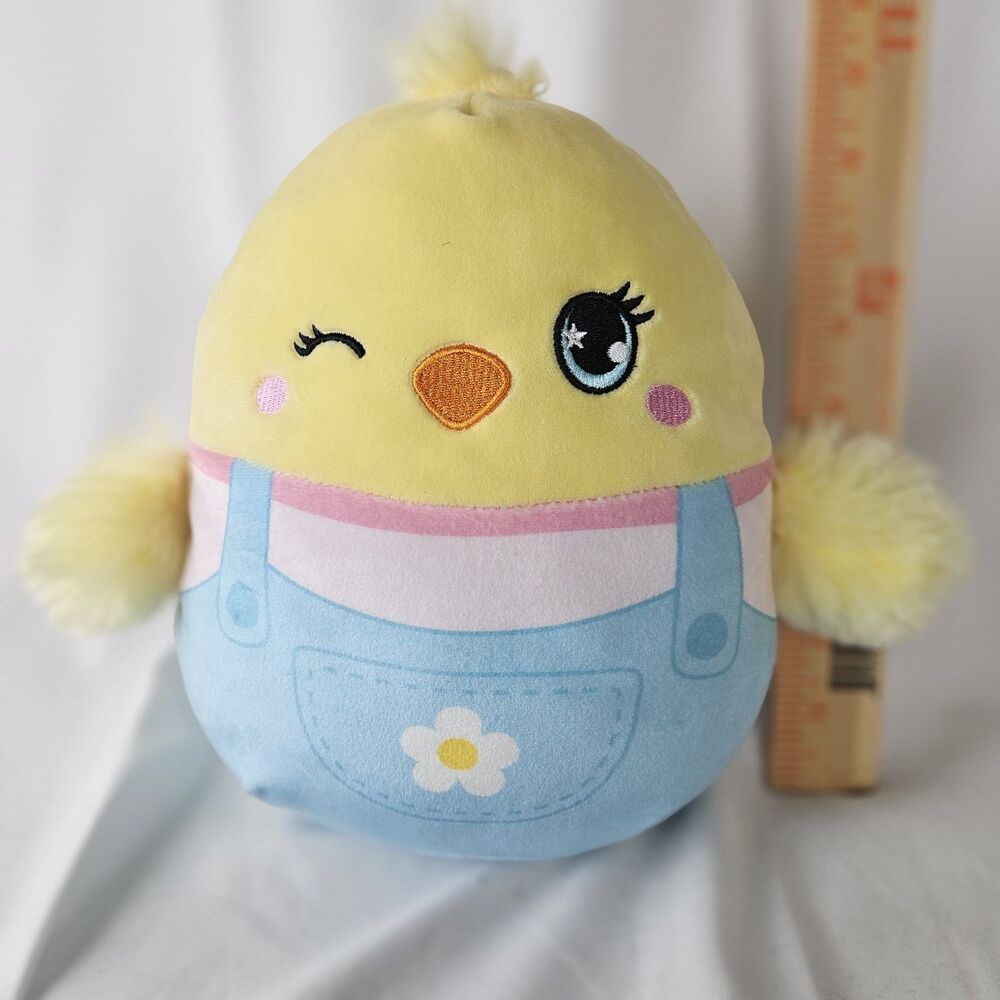 Original SQUISHMALLOWS AIMEE 8" Kellytoy 2022 Easter‎ Blue Overalls
